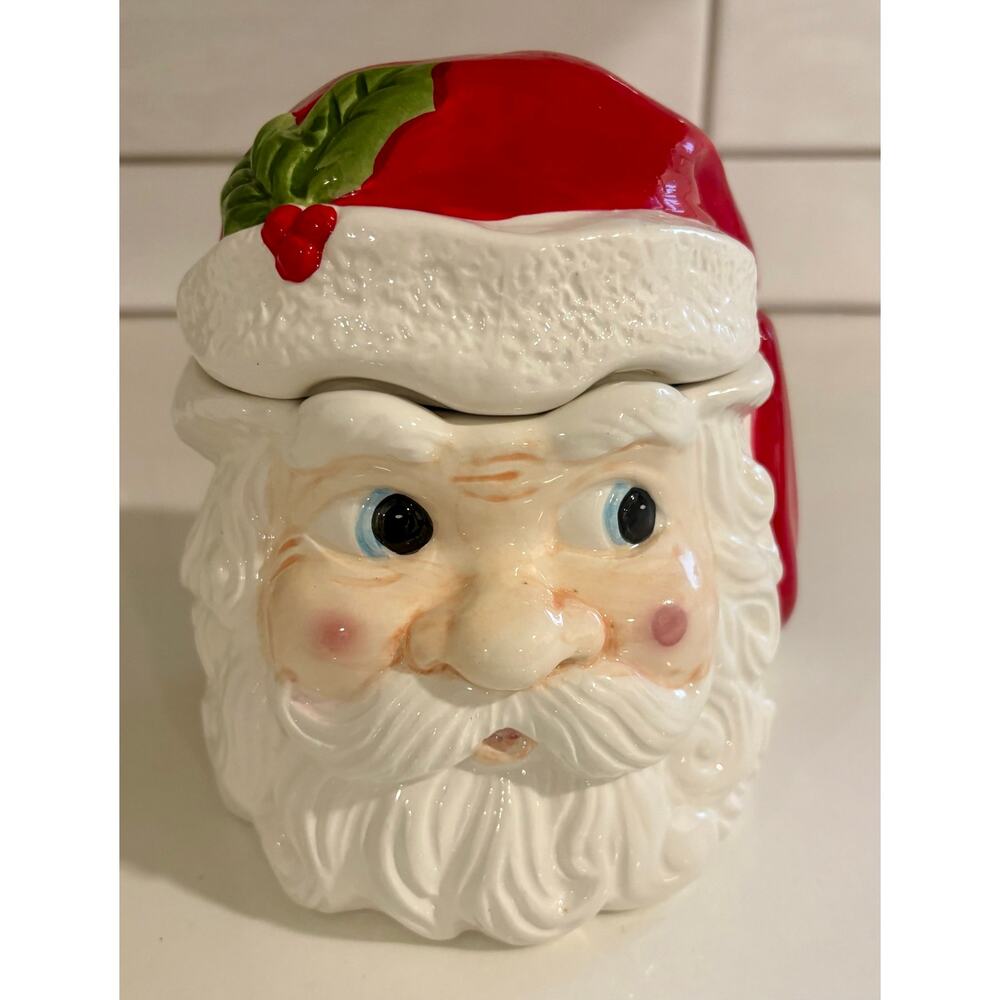 Ceramic Santa Christmas Cookie Jar made in China